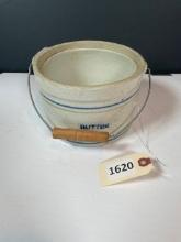 Stoneware Butter Jar with Handle