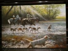Roger Hunt Scene w/ Dogs Oil Painting