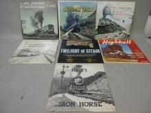 Lot 7 Assorted Locomotive LP Record Album of Railroad Albums