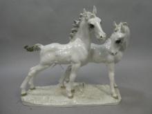 Hutschenreuther Foals Horses On Base Porcelain Figurine