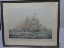 Antique 1835 Rosenberg Engraving Samuel Enderby Sailship by WJ Huggins