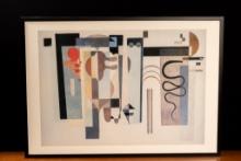 Framed "Two Green Points" Kandinsky Abstract Print, Framed and Numbered
