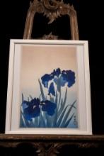 Flowering Iris by Ohara Koson, Framed Print