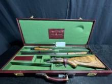 J.P. SAUER TWO BARRELD SET SIDE BY SIDE HAMMER GUN 12 GA BY 12 GA AND A 12 GA BY 43 SPANISH