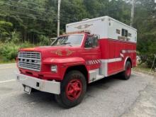 (West Milford,NJ) 1981 F700 Fire Rescue Truck with 6417 Miles. Runs and drives...,