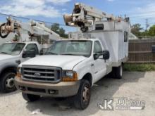 Altec AT235, Telescopic Non-Insulated Bucket Truck mounted behind cab on 1999 Ford F450 Enclosed Hig