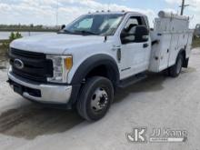 (Westlake, FL) 2017 Ford F550 URD/Flatbed Truck Runs & Moves) (FL Residents Purchasing Titled Items