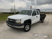 (Westlake, FL) 2006 Chevrolet K2500HD 4x4 Extended-Cab Flatbed Truck Runs & Moves) (Check Engine Lig