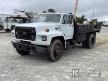 (Villa Rica, GA) 1990 Ford F700 Utility Truck Not Running, Condition Unknown, Body/Paint/Rust Damage