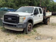 (Pensacola, FL) 2011 Ford F450 Crew-Cab Flatbed Truck Jump To Start, Engine Cranks Then Dies, Not Ru