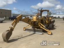 1990 Vermeer M455A Rubber Tired Trencher, Municipal Owned Runs, Moves & Operates
