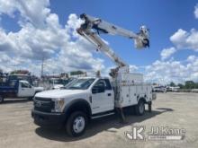 Altec AT48, Articulating & Telescopic Material Handling Bucket Truck center mounted on 2017 Ford F55
