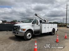 2007 Ford F750 Mechanics Service Truck Runs, Moves, Crane Operates But Would Not Extend Out, Service