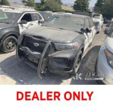 2020 Ford Explorer AWD Police Interceptor Sport Utility Vehicle Not Running, No Key, Wrecked , Hood 