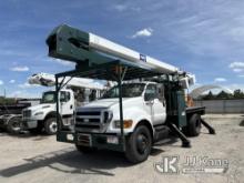 MAT-3 MT70I, Bucket Truck rear mounted on 2008 Ford F750 Flatbed/Utility Truck Runs & Moves, PTO Eng
