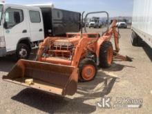 (Phoenix, AZ) Kubota L2350 Utility Tractor Not Running, Condition Unknown, Flat Tires, Front Right T