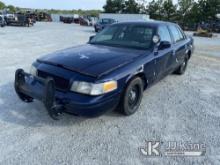 2001 Ford Crown Victoria 4-Door Sedan Not Running, Condition Unknown, Missing Battery, Windshield Cr