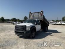 (Villa Rica, GA) 2016 Ford F450 Dump Flatbed Truck Runs, Moves & Dump Operates) ( Body/Paint Damage,