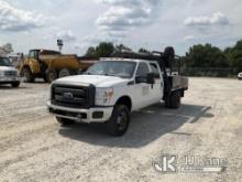 2013 Ford F350 4x4 Crew-Cab Flatbed Truck, \ Runs & Moves) (Check Engine Light On, Body/Paint Damage