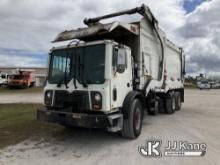 2016 Mack MRU613 Front Load T/A Trash Truck, (Municipally Owned) Runs & Moves) (Check Engine Light O