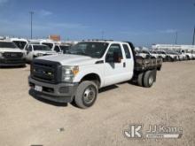 (Waxahachie, TX) 2015 Ford F350 4x4 Extended-Cab Flatbed Truck Runs & Moves, Check Engine Light On