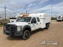 (Waxahachie, TX) 2015 Ford F550 4x4 Crew Cab Chipper Dump Truck Runs & Moves) (Exhaust Fluid System