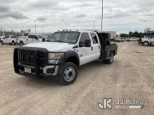 (Waxahachie, TX) 2015 Ford F450 Crew-Cab Flatbed Truck Runs & Moves, Check Engine Light on) (Per Sel