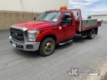 (Maple Lake, MN) 2015 Ford F350 Flatbed/Service Truck Runs and Moves, Airbag Light Is On