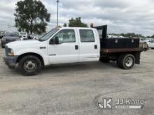 (South Beloit, IL) 2003 Ford F350 Crew-Cab Flatbed/Service Truck Runs & Moves) (Paint Damage, Body D