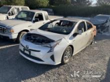 2016 Toyota Prius Hybrid 4-Door Sedan Not Running, No Key, Fire Damage, Paint Damage, Body Damage