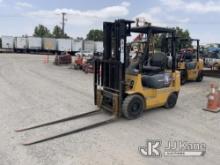 2007 Caterpillar Forklift Solid Tired Forklift, Capacity of forklift 3,500 lbs. Model is GP18 Runs, 