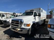 2013 Ford F650 Chipper Dump Truck Runs, Does Not Move, Dump Condition Unknown, Needs New Engine, Dri