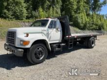 1997 Ford F800 Flatbed Truck Runs & Moves) (Rust Damage