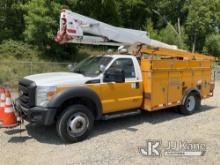 HiRanger LT38, Articulating & Telescopic Material Handling Bucket Truck mounted behind cab on 2012 F