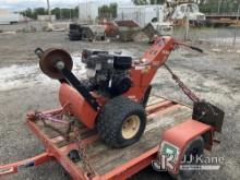 2010 Ditch Witch 100SX Walk-Behind Rubber Tired Cable Plow No Title) (Not Running, Condition Unknown