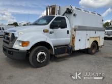 2011 Ford F650 Enclosed Service Truck Not Running, Condition Unknown, Body & Rust Damage, Missing Mi