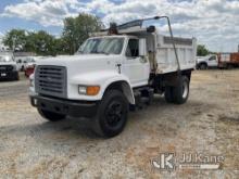 1995 Ford F800 Dump Truck Runs Moves & Dump does not operate, Body & Rust Damage