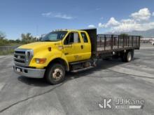 2006 Ford F650 Extended-Cab Flatbed Truck Runs & Moves