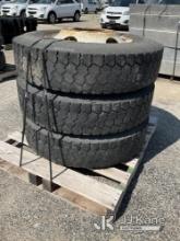 (3) Tires 10R22.5 w/ steel rims (Used) NOTE: This unit is being sold AS IS/WHERE IS via Timed Auctio