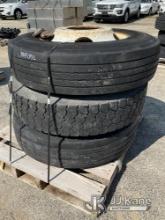 (2) Steer Tires w/ steel rims 10R22.5