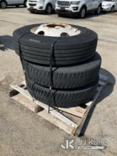 (1) Steer Tire w/ steel rims 10R22.5