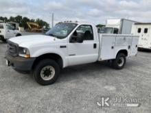 2004 Ford F350 4x4 Service Truck Runs & Moves) (Body/Paint Damage