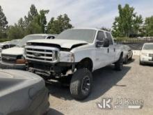 2003 Ford F350 SD Crew-Cab Pickup Truck, Key i60 Cranks Does Not Start, Missing Catalytic Converter,