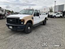 2009 Ford F350 4x4 Extended-Cab Pickup Truck Runs & Moves) (Body Damage, Possible Leak, No Tailgate