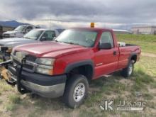 2004 Chevrolet Silverado 2500HD 4x4 Crew-Cab Pickup Truck Runs & Moves Forward) (Jump To Start,  Doe