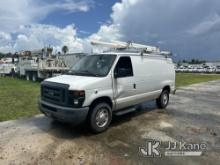 2013 Ford E350 Cargo Van Runs & Moves)(Body Damage, Missing Door Panel, Window Will Not Go All The W