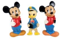3 Disney Collectibles, Pair Of Illco Vinyl Mickey Banks & A Donald Duck Squ