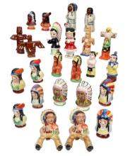Salt & Pepper Shakers (12 Sets) Native American, Norcrest China, Unmarked/m