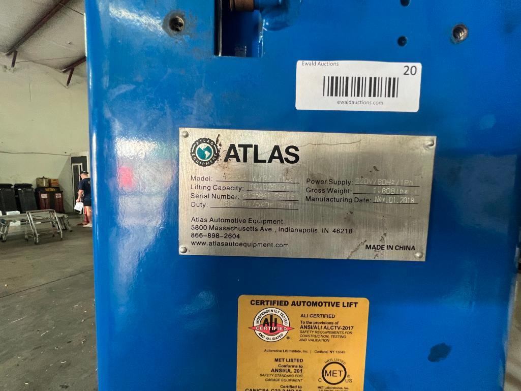 Atlas 2 Post Lift Model Atlas Apex 10A Serial Number 8135841105818