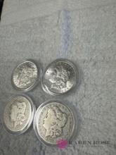set of four early Silver dollars